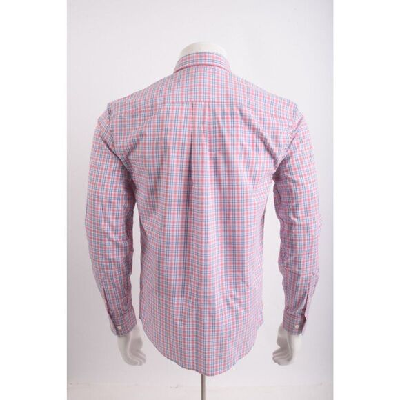 Johnnie-O Mens Novak Oxford Shirt Size S Blue Pink Plaid Long Sleeve NWT - Picture 5 of 6